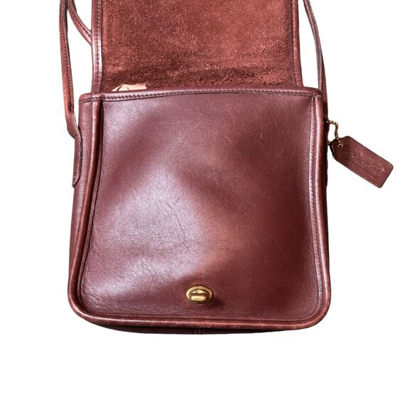 Coach Vintage Brown Leather Turn Lock Compact‎ Pouch Crossbody 9620 - Picture 5 of 8